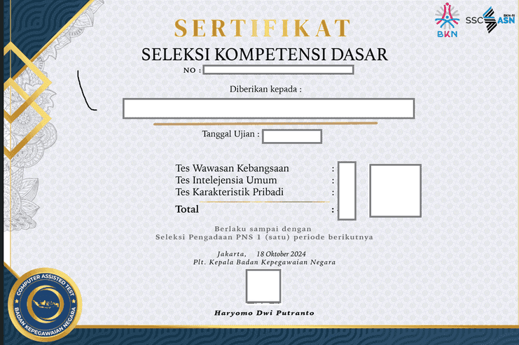 sertifikat skd cpns