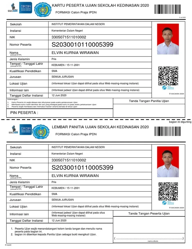 kartu ujian skd kedinasan