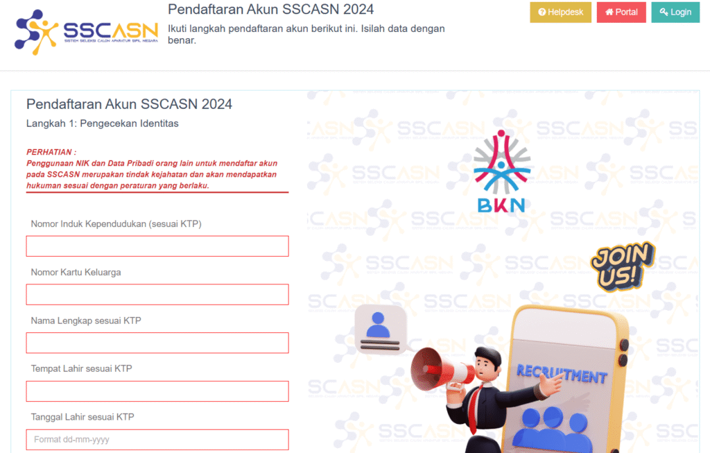 bagaimana cara daftar akun sscasn
