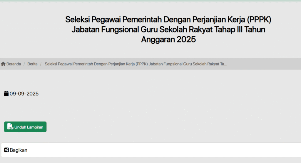 persyaratan seleksi guru sekolah rakyat