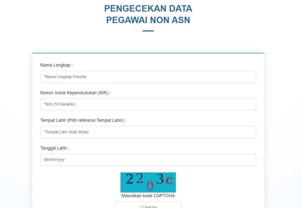 cek pendataan non asn